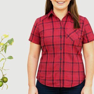 Sold Vintage y2k sweet love medium red checkered button up